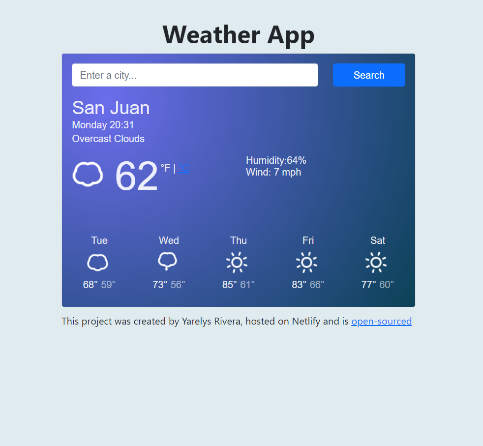 Weather App project image